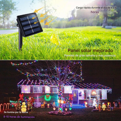 LUCES DE NAVIDAD CON PANEL SOLAR