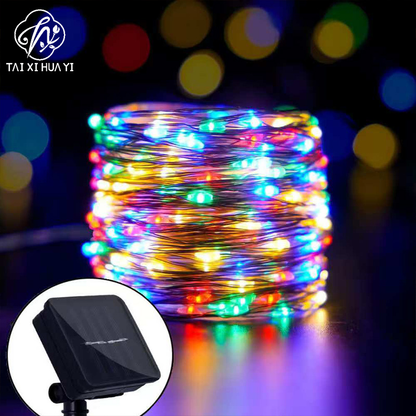 LUCES DE NAVIDAD CON PANEL SOLAR